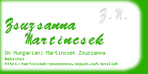 zsuzsanna martincsek business card